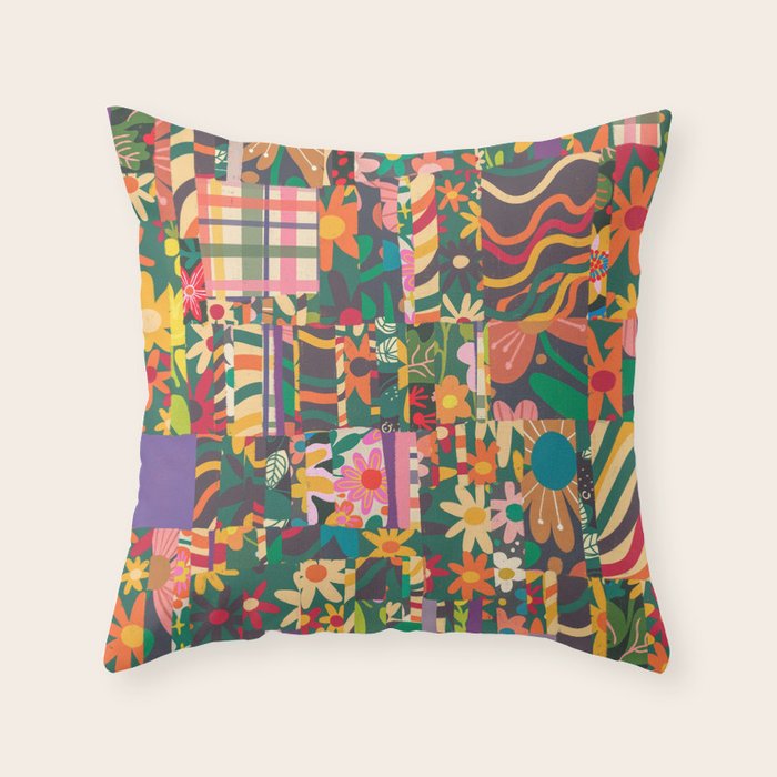 Patchwork #4 Throw Pillow Gallery Image 1