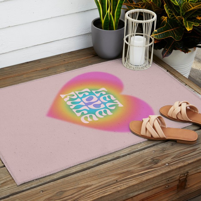 Let Love Rule Outdoor Rug Gallery Image 2