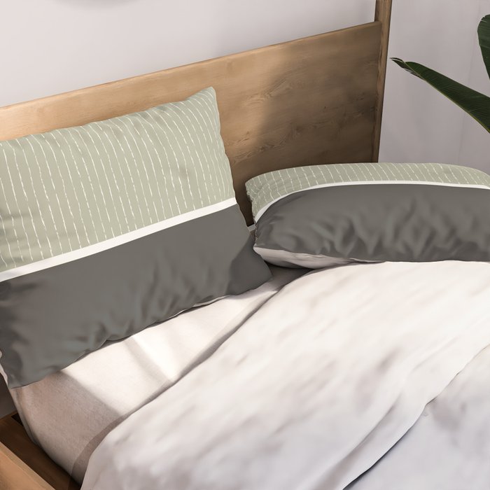 Linen Sage and Gray Pillow Sham Gallery Image 2