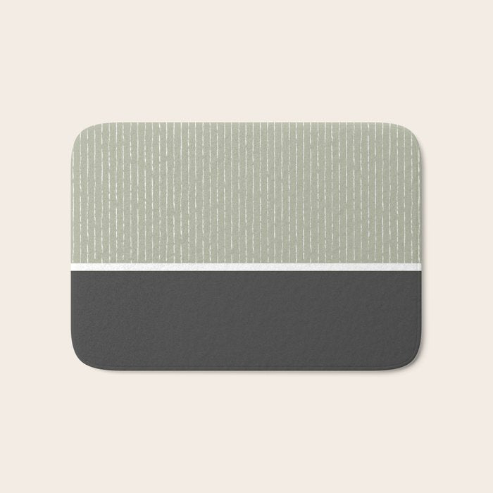 Linen Sage and Gray Bath Mat Gallery Image 1
