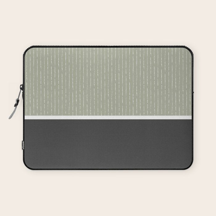 Linen Sage and Gray Laptop Sleeve Gallery Image 1