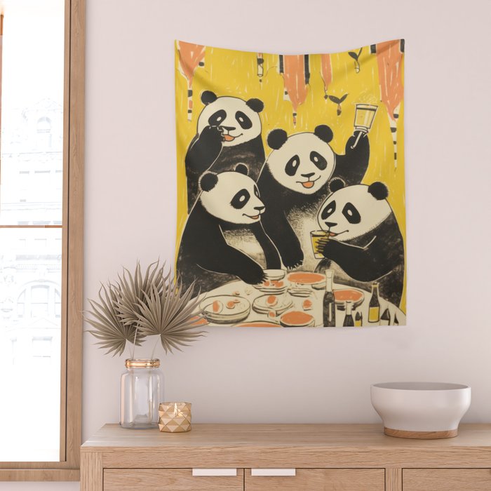 Panda Party Wall Tapestry Gallery Image 2