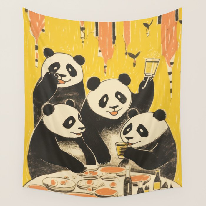 Panda Party Wall Tapestry Gallery Image 4