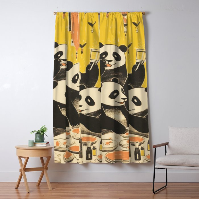 Panda Party Window Curtain Gallery Image 1