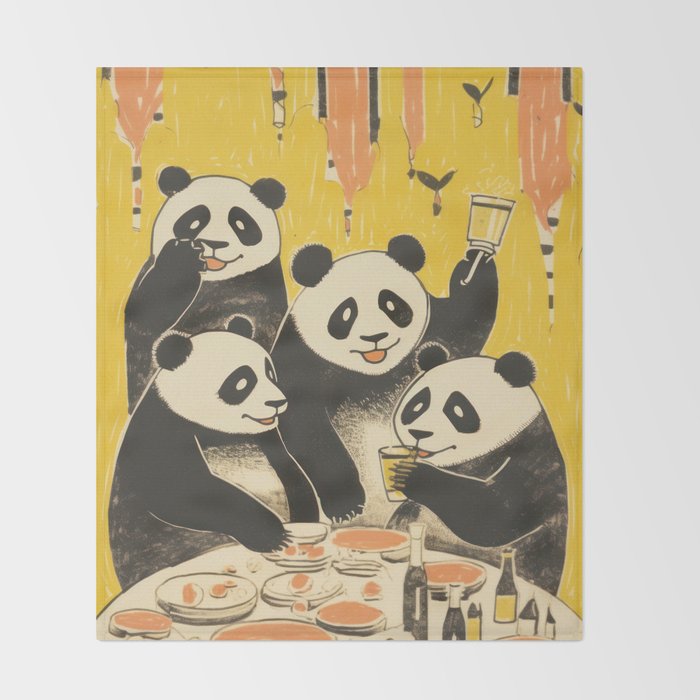 Panda Party Throw Blanket Gallery Image 2