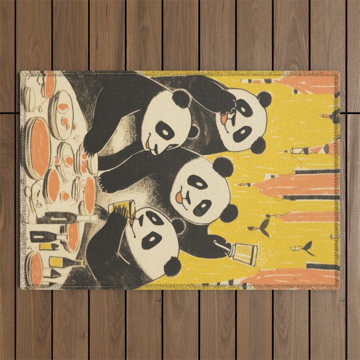 Panda Party Outdoor Rug Gallery Image 1