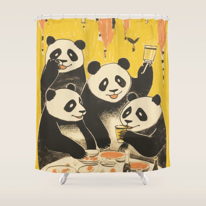 Panda Party Shower Curtain Gallery Image 1