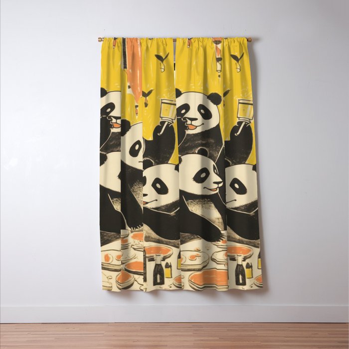 Panda Party Window Curtain Gallery Image 3