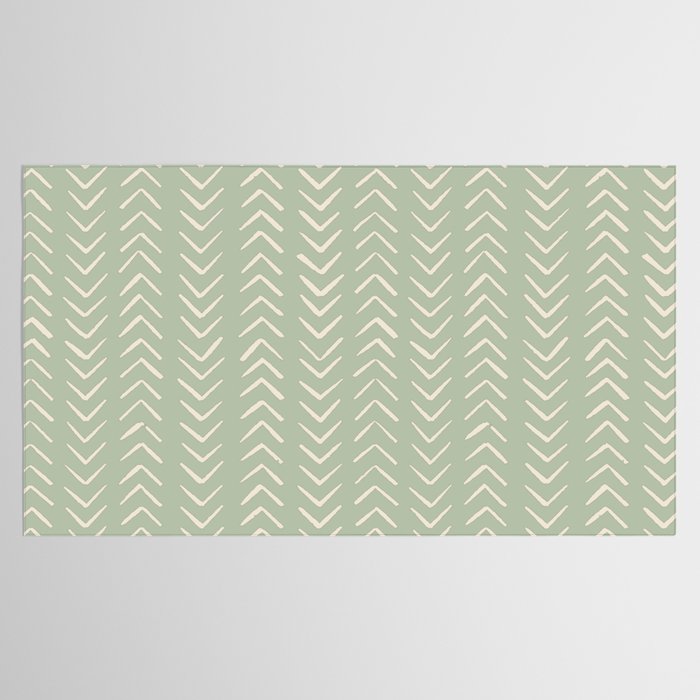 Sage Green Arrow Mudcloth  Tablecloth Gallery Image 2