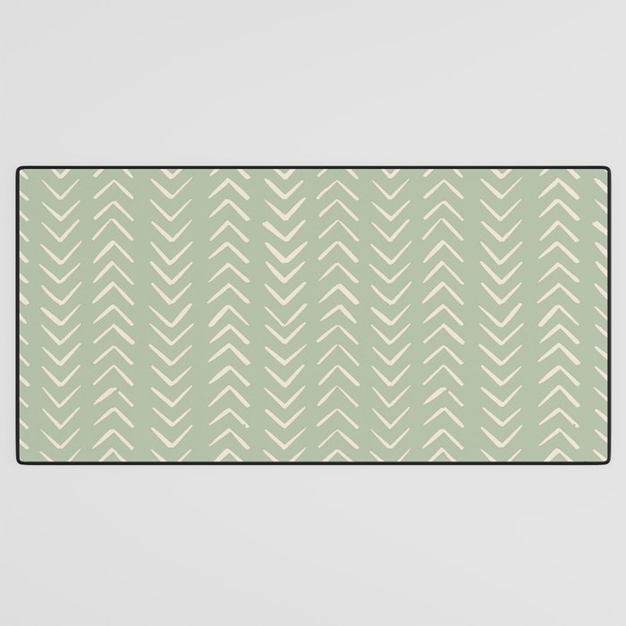 Sage Green Arrow Mudcloth  Desk Mat Gallery Image 3