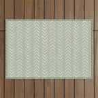 Sage Green Arrow Mudcloth  Outdoor Rug Gallery Image 1