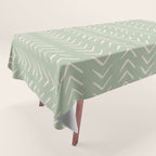 Sage Green Arrow Mudcloth  Tablecloth Gallery Image 1