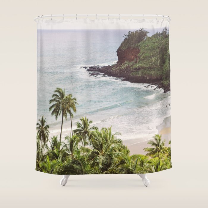 Tropical Paradise - Hawaii Beach Photography Shower Curtain Gallery Image 1