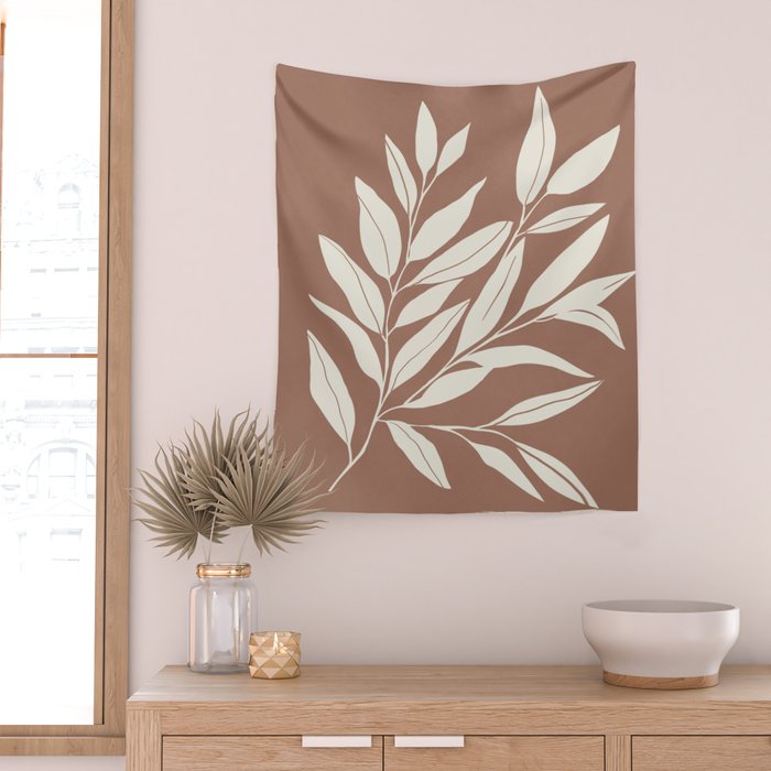 Mocha Branching Simplicity Wall Tapestry Gallery Image 2