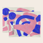 Blue Pink Fun Colorful Mid Century Modern Abstract Painting Shapes Pattern Placemat Gallery Image 1