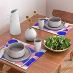 Blue Pink Fun Colorful Mid Century Modern Abstract Painting Shapes Pattern Placemat Gallery Image 2