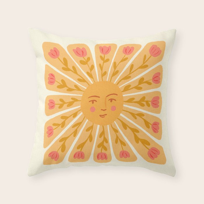 Happy sun Throw Pillow Gallery Image 6