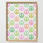Peace Symbol - Pink & Green Serving Tray Gallery Image 1