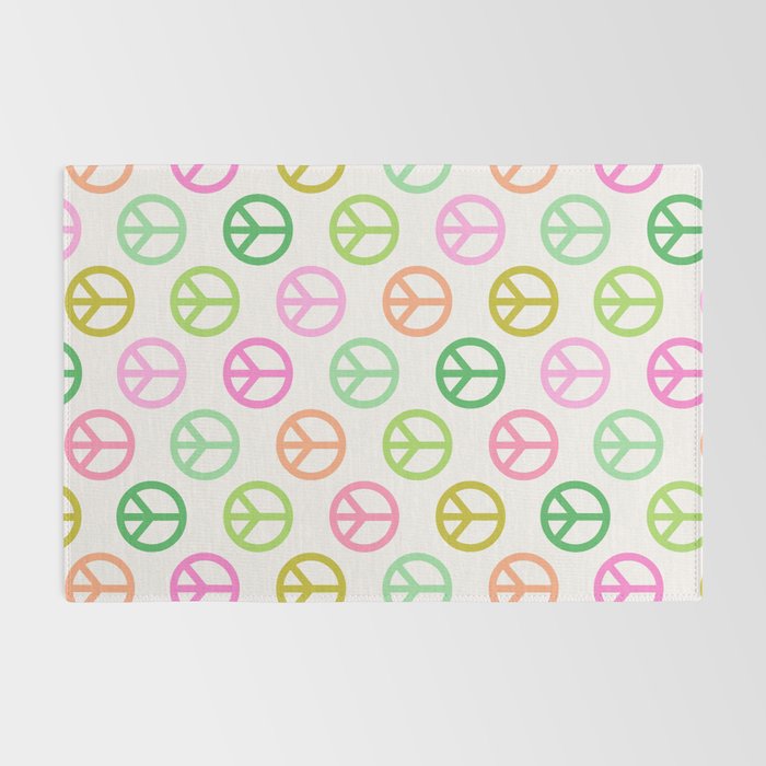 Peace Symbol - Pink & Green Rug Gallery Image 2