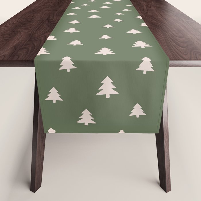 Christmas Tree Pattern Green Table Runner Gallery Image 1