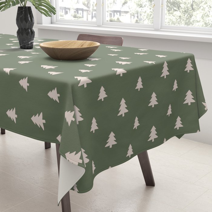 Christmas Tree Pattern Green Tablecloth Gallery Image 3