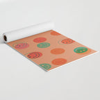 Smiley Face Stamp Print in Orange Yoga Mat Gallery Image 2