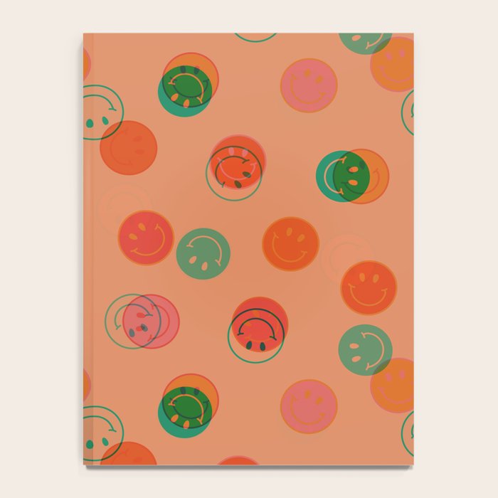 Smiley Face Stamp Print in Orange Notebook Gallery Image 4