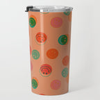 Smiley Face Stamp Print in Orange Travel Mug Gallery Image 3