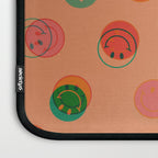 Smiley Face Stamp Print in Orange Laptop Sleeve Gallery Image 3