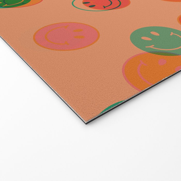 Smiley Face Stamp Print in Orange Welcome Mat Gallery Image 2