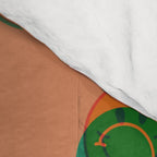 Smiley Face Stamp Print in Orange Comforter Gallery Image 4