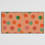 Smiley Face Stamp Print in Orange Desk Mat Gallery Image 3
