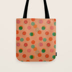 Smiley Face Stamp Print in Orange Tote Bag Gallery Image 1