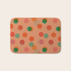 Smiley Face Stamp Print in Orange Bath Mat Gallery Image 1