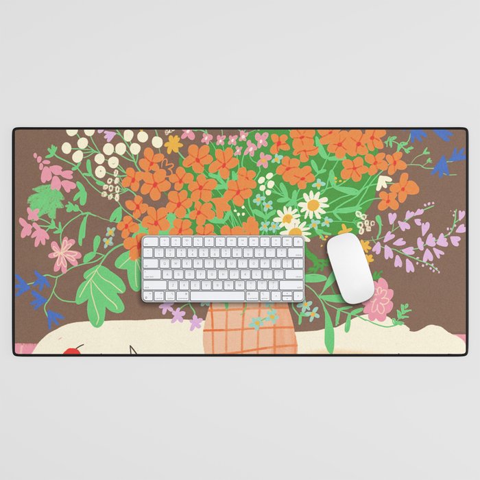 Meadow flowers bouquet Desk Mat Gallery Image 1