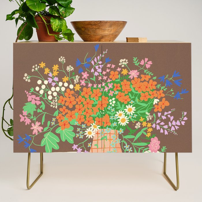 Meadow flowers bouquet Credenza Gallery Image 1