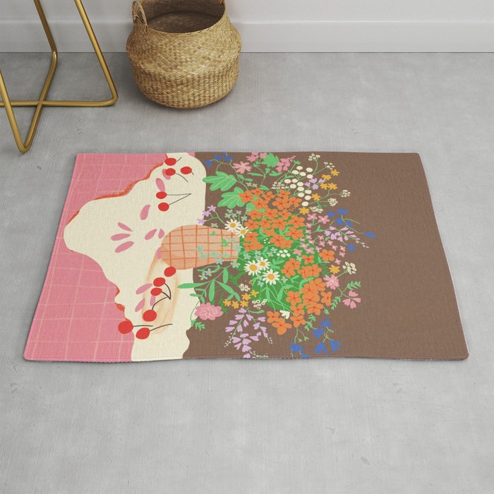 Meadow flowers bouquet Rug Gallery Image 1