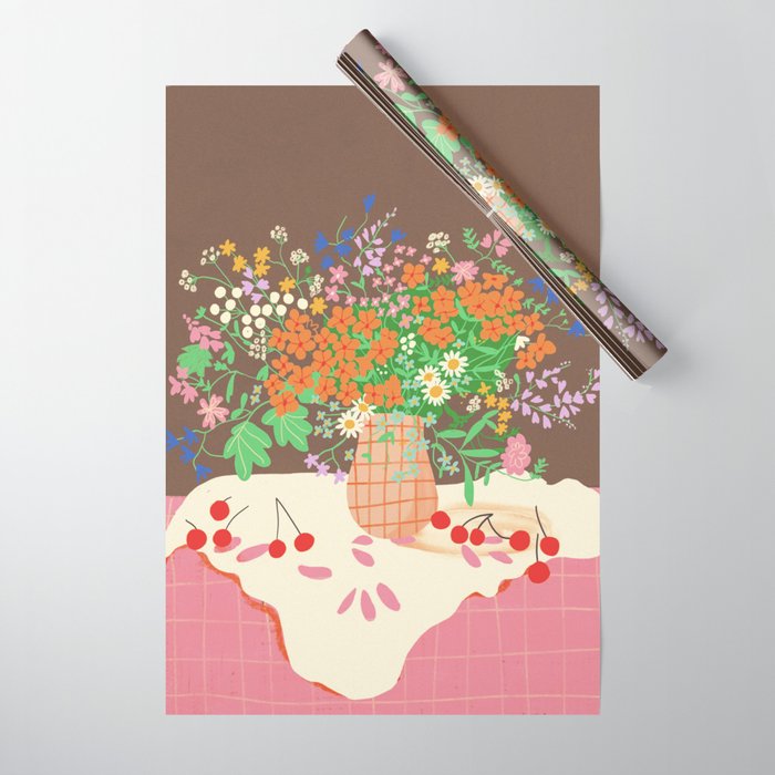 Meadow flowers bouquet Wrapping Paper Gallery Image 1
