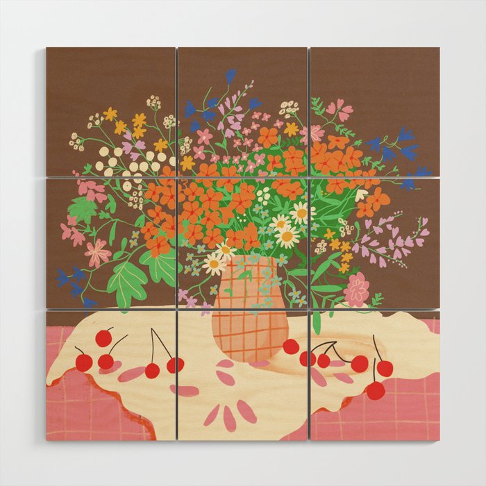 Meadow flowers bouquet Wood Wall Art Gallery Image 1