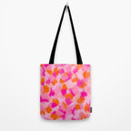 Pink and Orange Abstract Pattern Brushstrokes Tote Bag Gallery Image 2