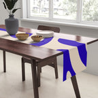 Modern Liquid Swirl Abstract Pattern Square in Cobalt Blue Table Runner Gallery Image 2