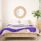 Modern Liquid Swirl Abstract Pattern Square in Cobalt Blue Duvet Cover Gallery Image 3