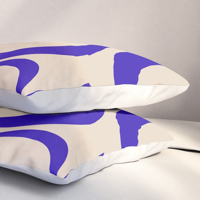 Modern Liquid Swirl Abstract Pattern Square in Cobalt Blue Pillow Sham Gallery Image 3
