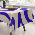 Modern Liquid Swirl Abstract Pattern Square in Cobalt Blue Tablecloth Gallery Image 3