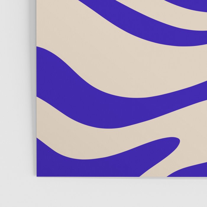 Modern Liquid Swirl Abstract Pattern Square in Cobalt Blue Poster Gallery Image 3