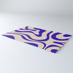 Modern Liquid Swirl Abstract Pattern Square in Cobalt Blue Rug Gallery Image 3