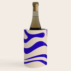 Modern Liquid Swirl Abstract Pattern Square in Cobalt Blue Wine Chiller Gallery Image 2