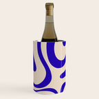 Modern Liquid Swirl Abstract Pattern Square in Cobalt Blue Wine Chiller Gallery Image 3