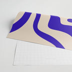 Modern Liquid Swirl Abstract Pattern Square in Cobalt Blue Wrapping Paper Gallery Image 2