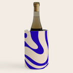 Modern Liquid Swirl Abstract Pattern Square in Cobalt Blue Wine Chiller Gallery Image 1